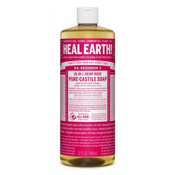 Jabón líquido Rosas Dr. Bronners 945 ml