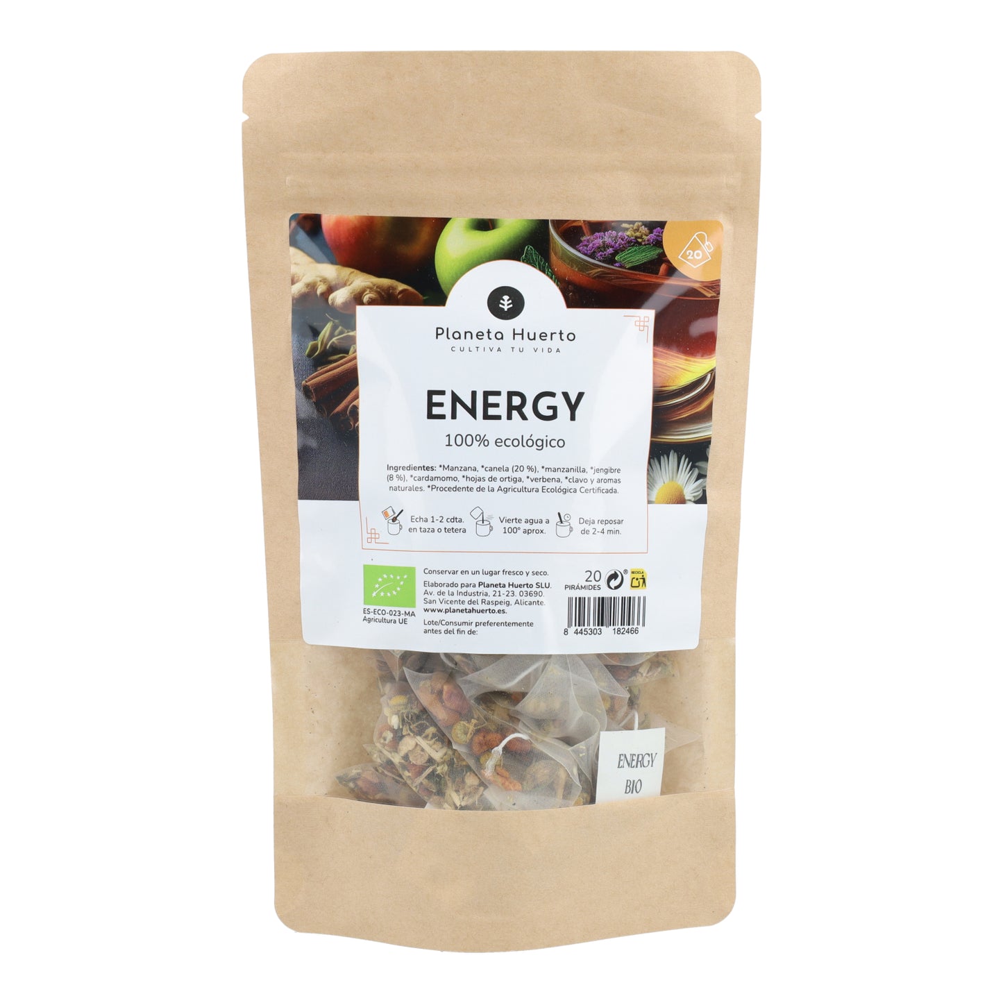 Infusión Energía ECO Planeta Huerto 20 pirámides