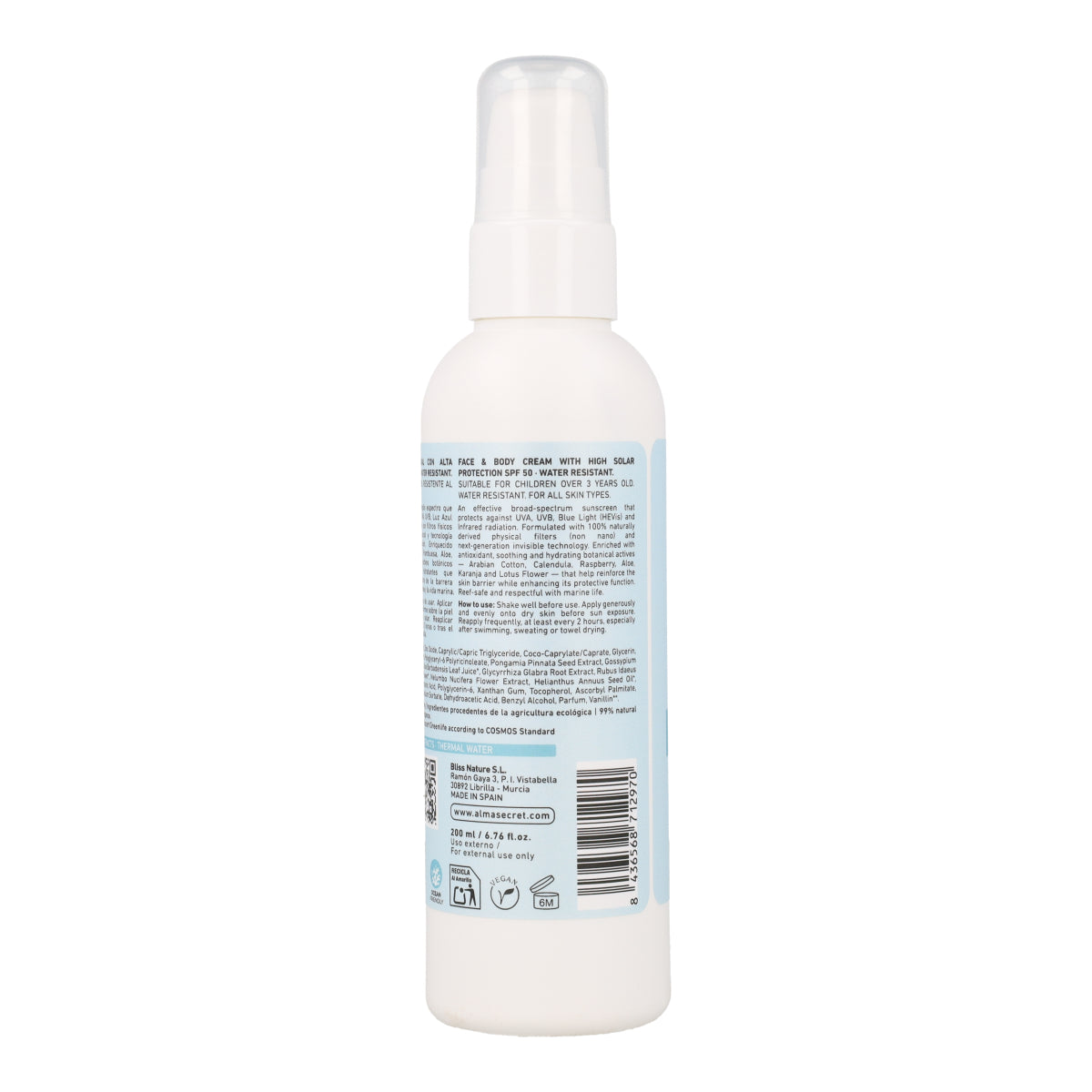 Crème solaire SPF 50 Alma Secret 200 ml