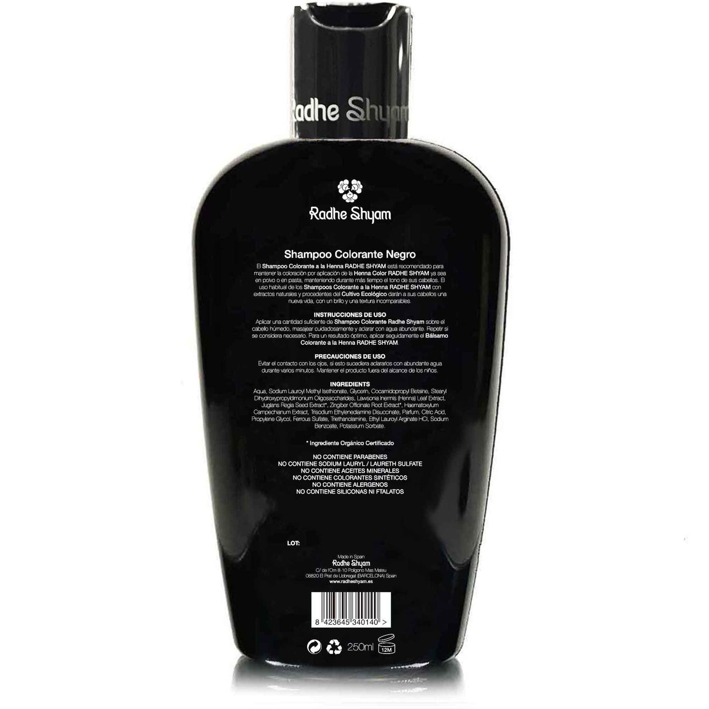 Champu Henna Negro Colorante Radhe
