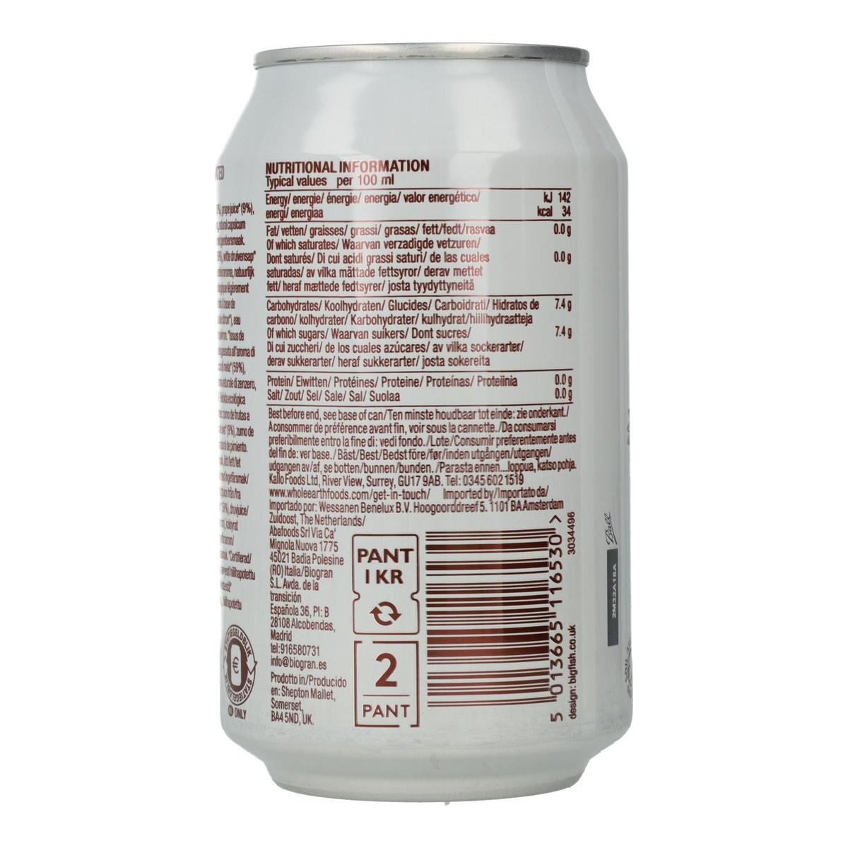 Pack x6 Refresco Jenigibre Whole Earth 330ml