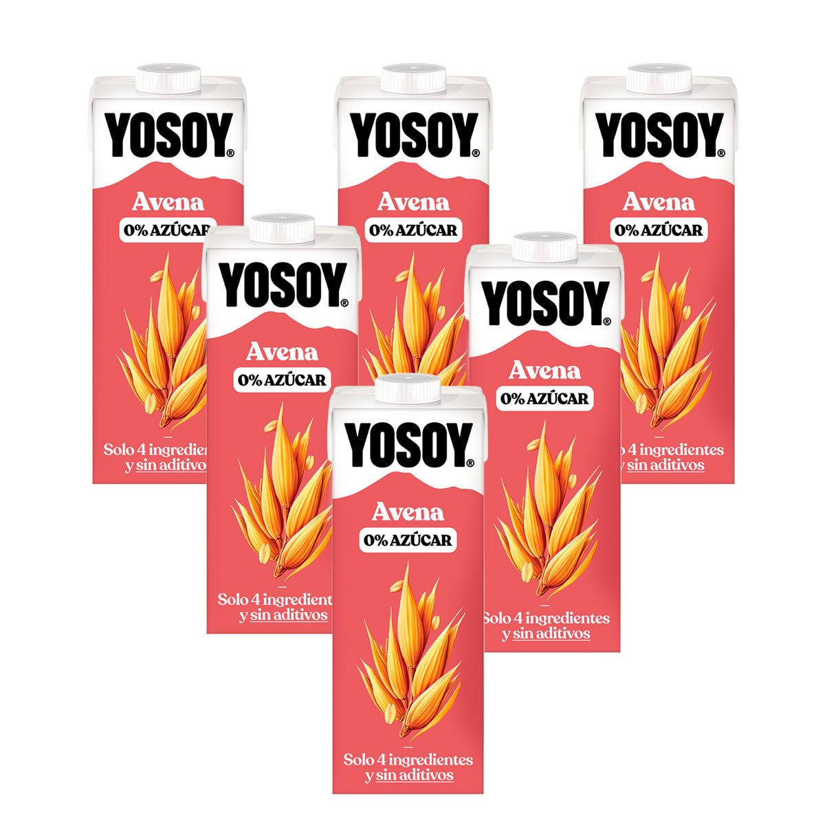 Pack 6 uds Bebida de Avena 0% azúcar YOSOY 1L