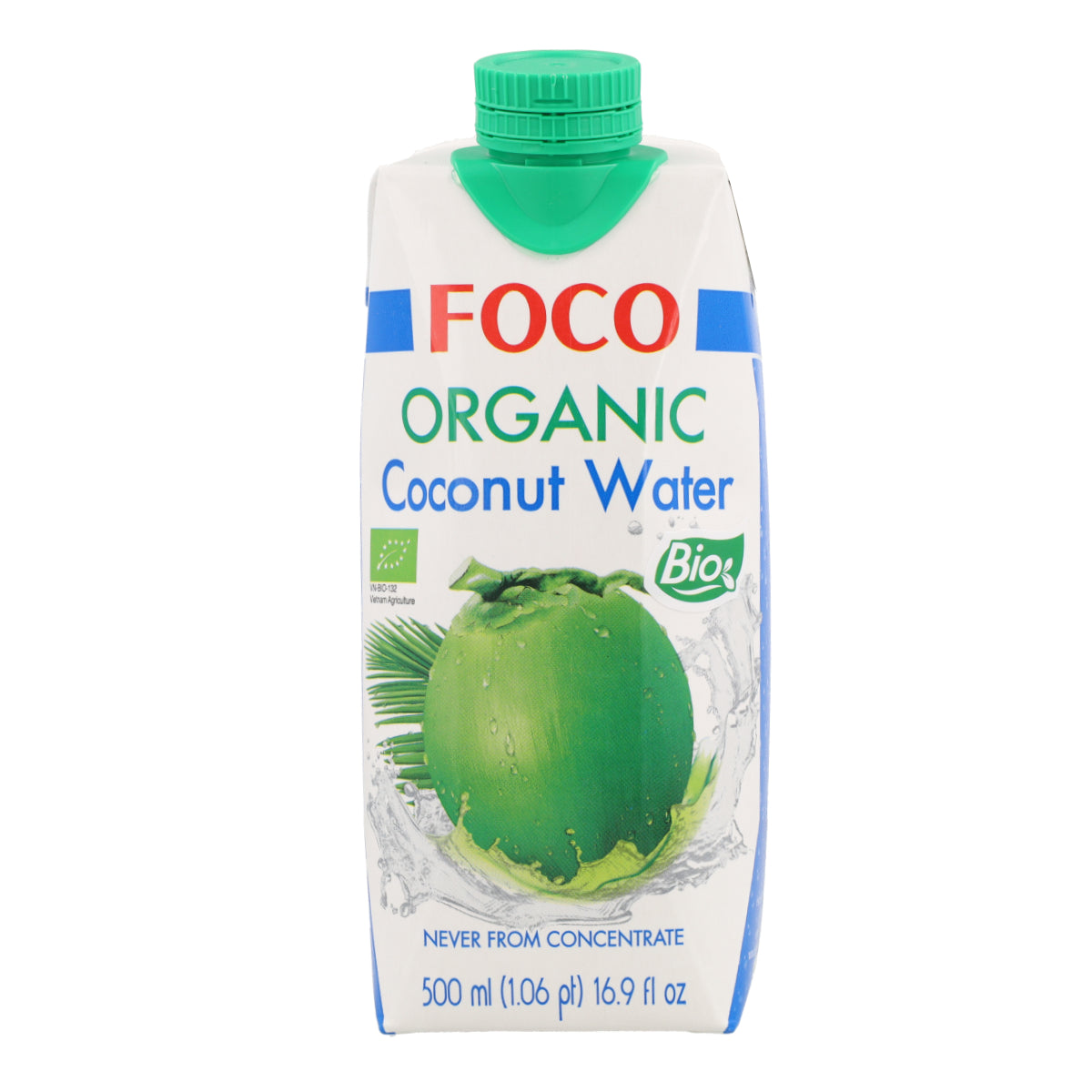 Pure kokoswater, 100% natuurlijk Foco 500 ml