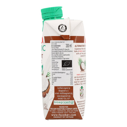 Biologische kokosmelkdrank Foco 330 ml.