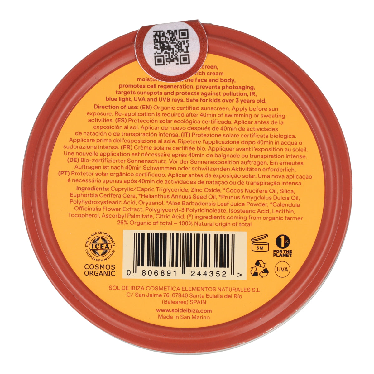Crème solaire SPF30 BIO 100 g