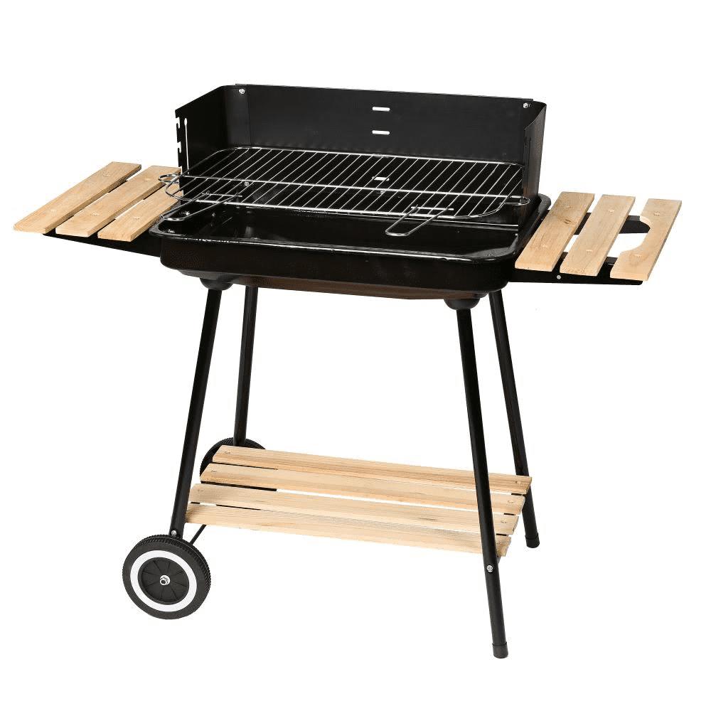 Barbacoa Carbón Rect. Carro Negro 67 X 38 X 83 Cm Ldk Garden