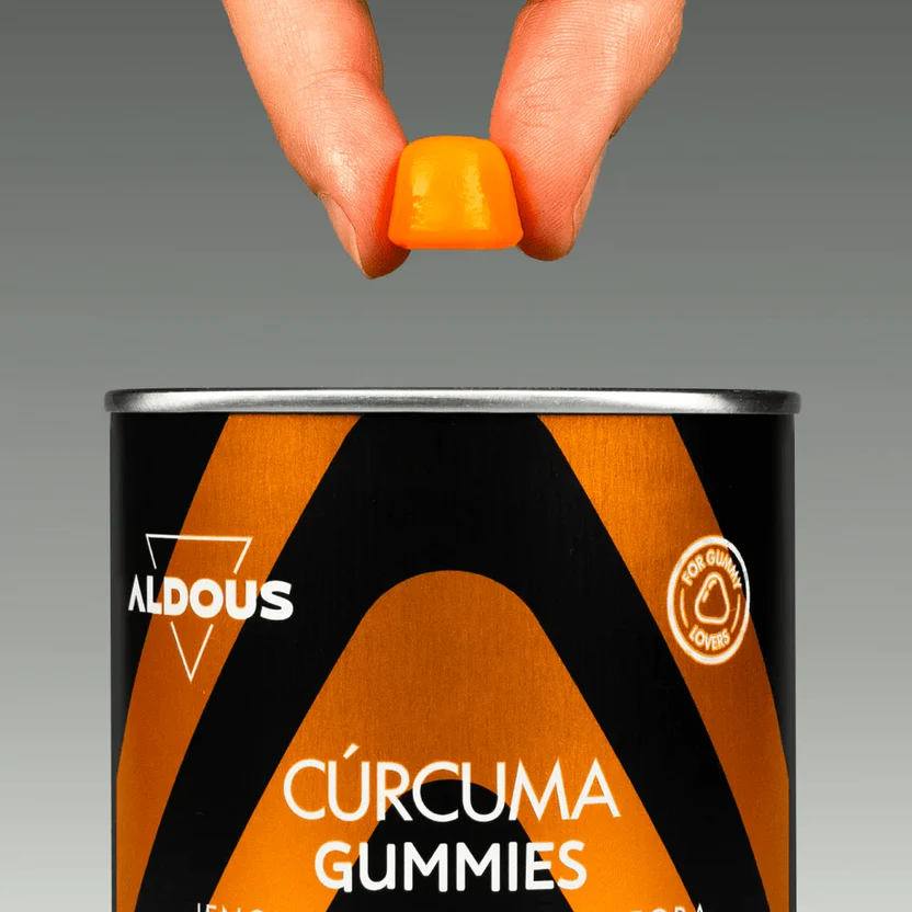 Cúrcuma con Jengibre y Pimienta Negra + Probioticos Aldous Bio 120 Gominolas
