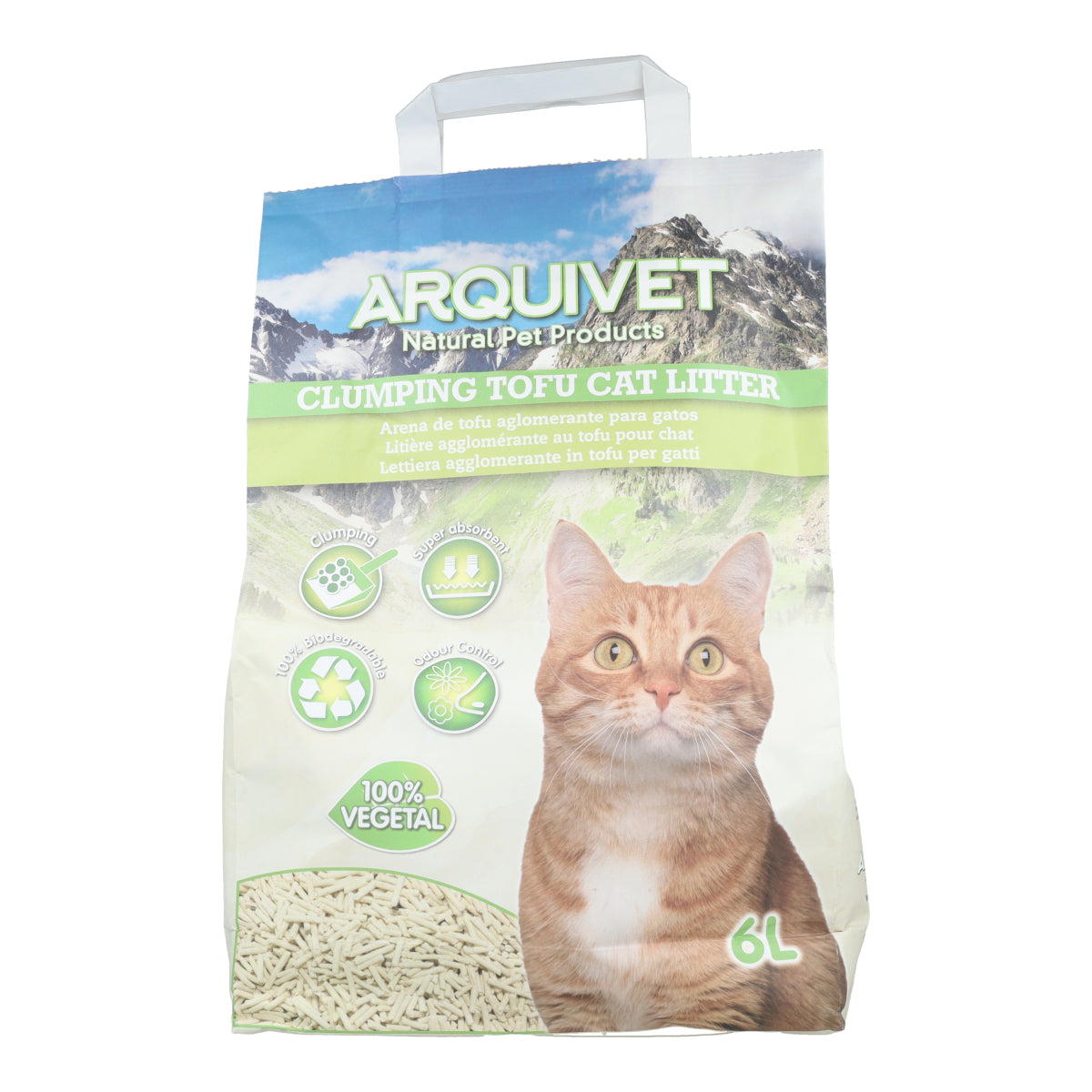 Tofu Cat Litter Arquivet 6 L Biologisch afbreekbare klontvormende kattenbakvulling van soja