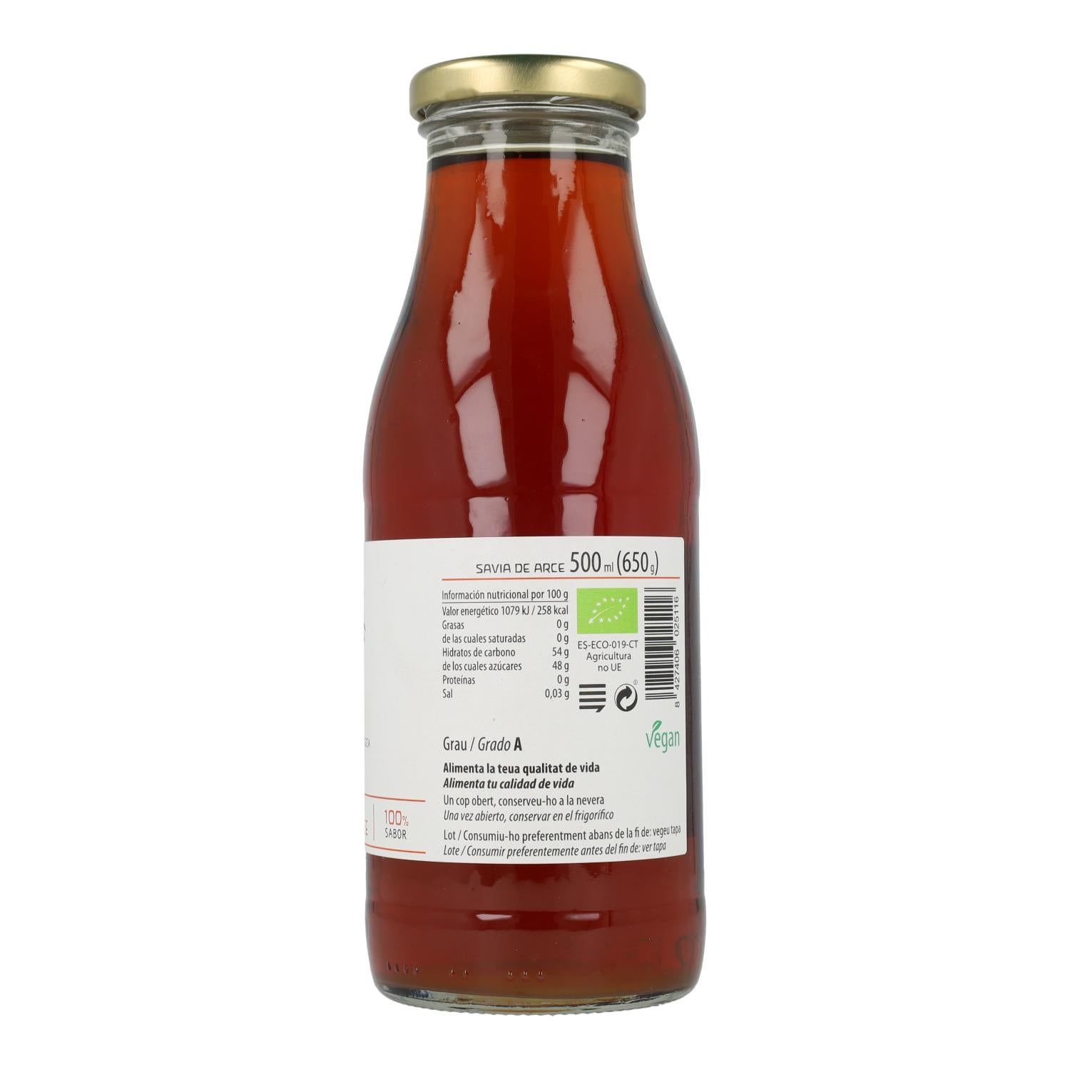 Jarabe de arce grado A Eco Cal Valls, 500 ml