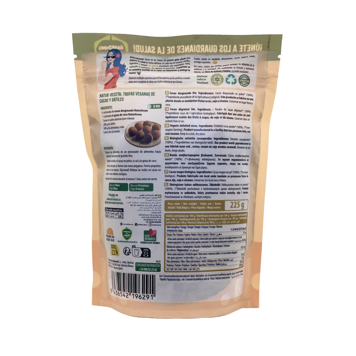 Cacao dégraissé Bio Naturgreen 225 g