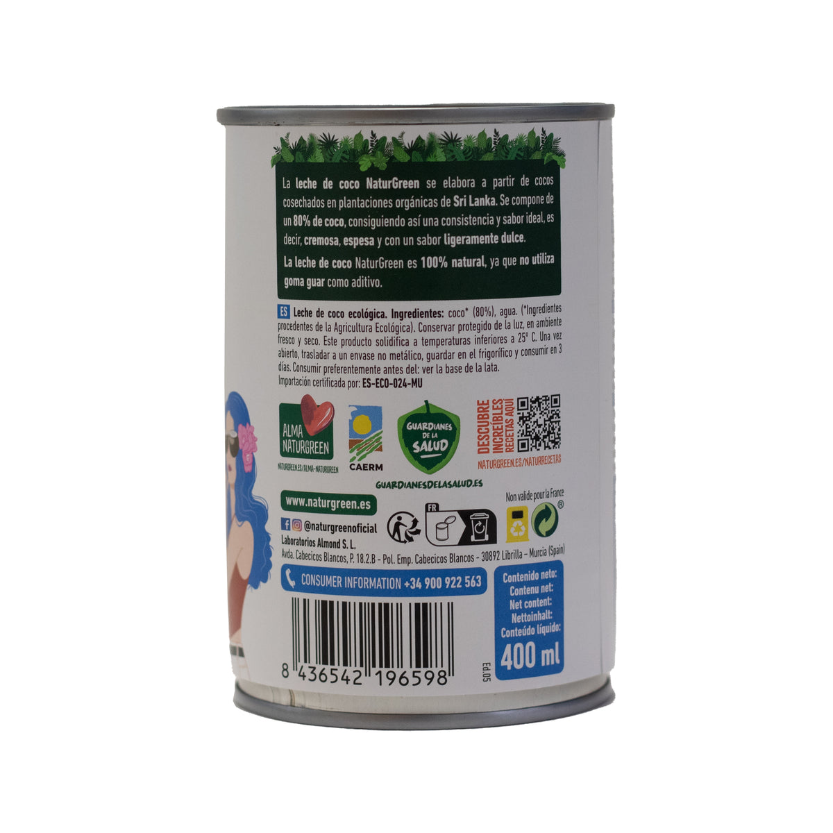 Lait de coco bio NaturGreen 400 g / 400 ml