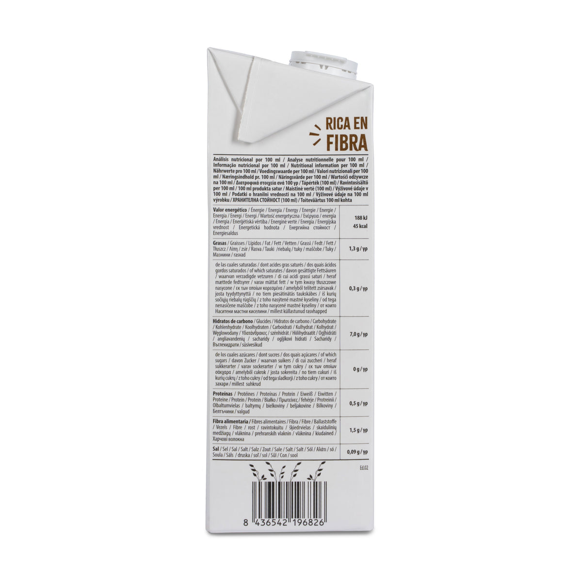 Pack 6 unités Boisson à l'avoine complète 0 % sucres Bio NaturGreen 1 L