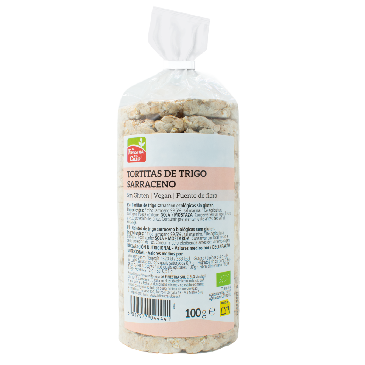 Crêpes au sarrasin avec sel et sans gluten BIO La Finestra Sul Cielo 100 g