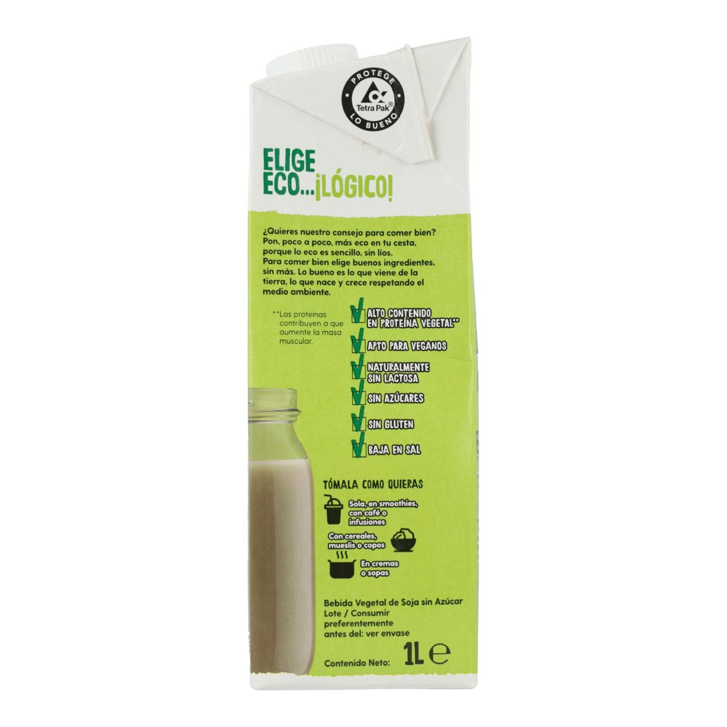 Bebida Vegetal Proteína de Soja 0% Azúcar Bio 1L Ecocesta