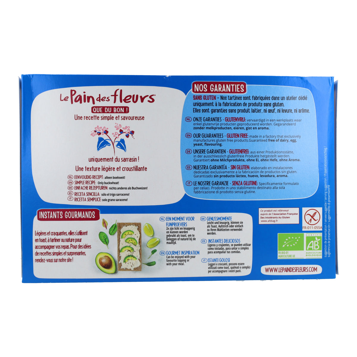 Crackers croustillants au sarrasin sans sel et sans gluten BIO Le Pain de Fleurs 300 g