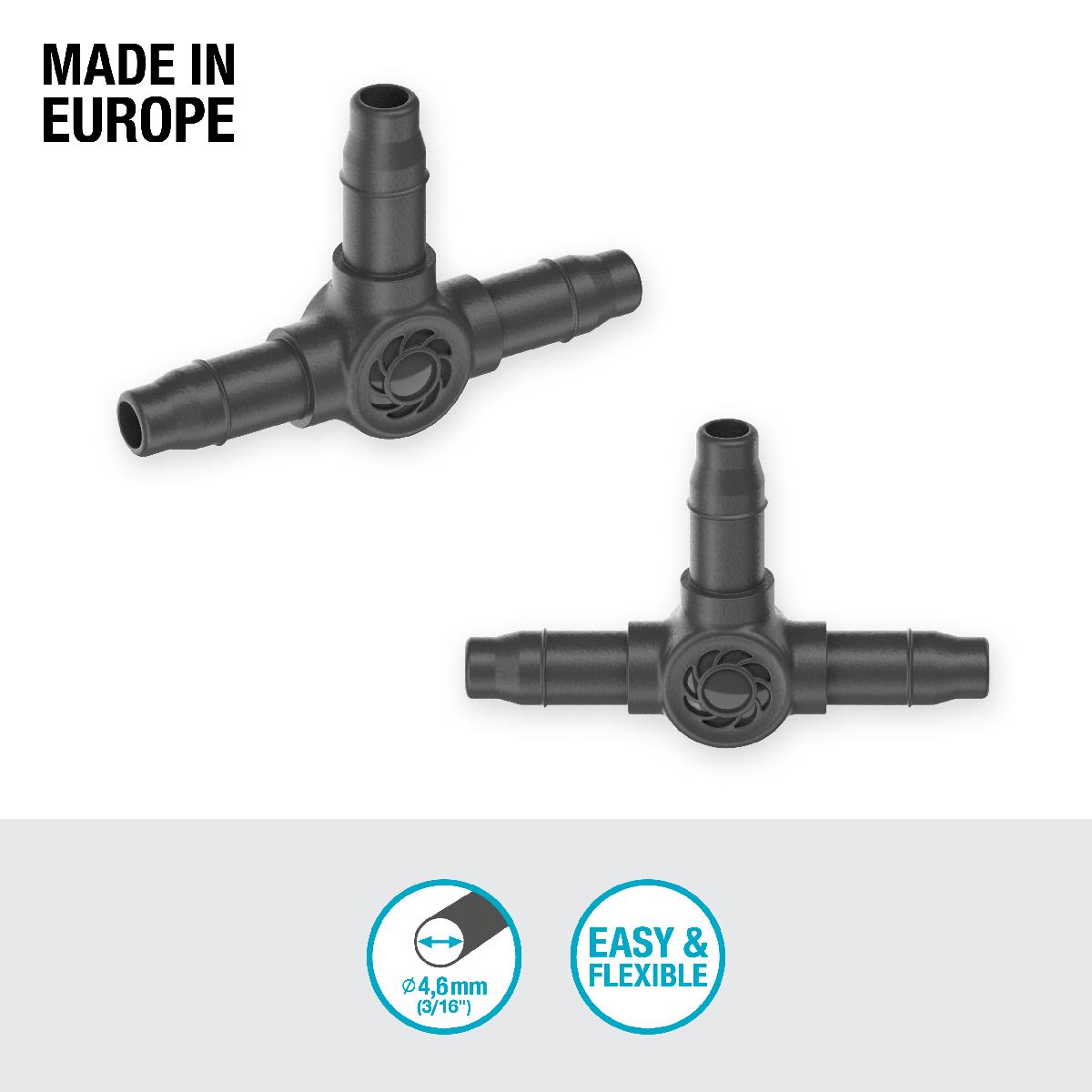 Pieza en T 4.6 mm (3/16") x10 Microdripsystem Gardena
