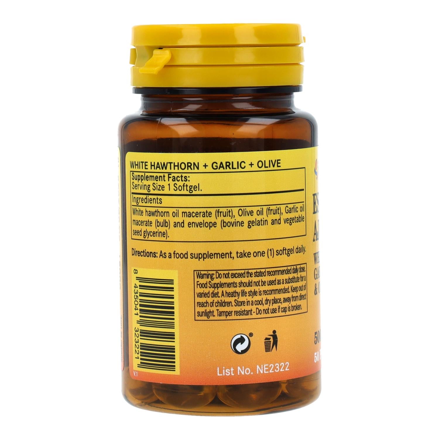 Espino Blanco Ajo y Olivo 500 mg Nature Essential 50 Perlas