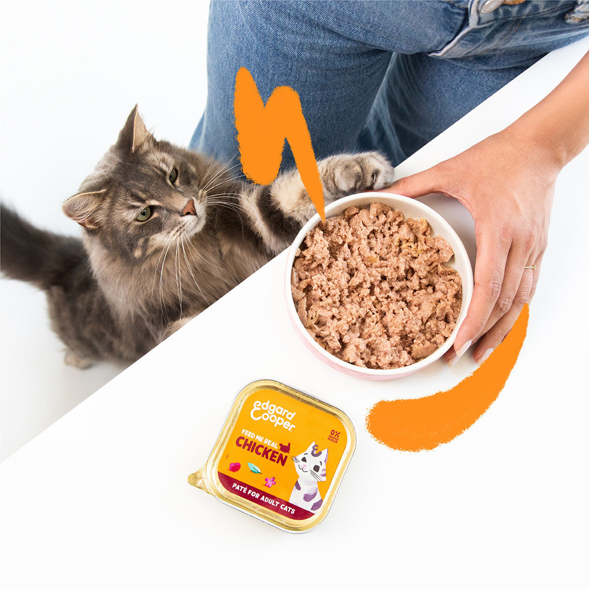 Comida húmeda gatos paté Tarrina Pollo de corral Edgard & Cooper 85 g
