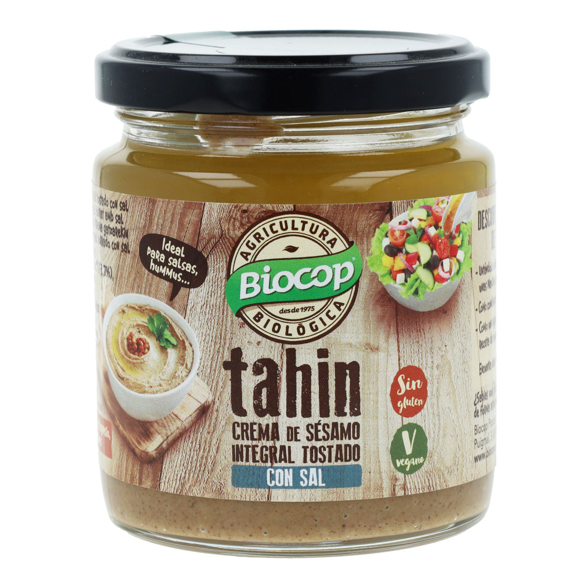 Tahini complet torréfié avec sel Biocop 225 g