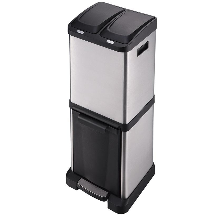 Cubo Pedal Ecológico 3 Compartimentos Habitex 32 L  (Reacondicionado)