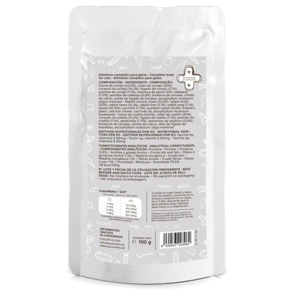 Comida húmeda Barf gatos Caza del día (Conejo) Puromenu 100 g