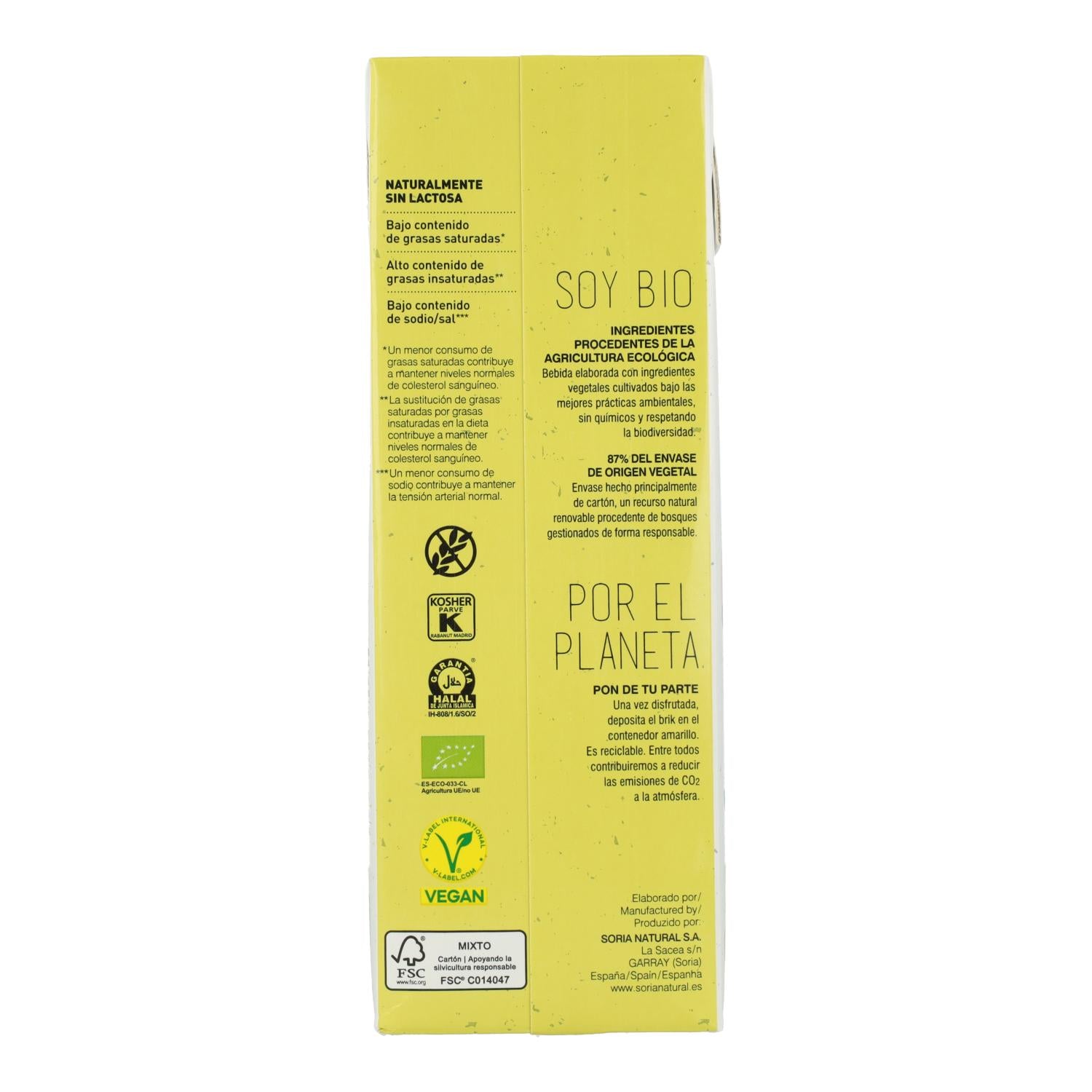 Bebida de Arroz Integral Soria Natural 1 L