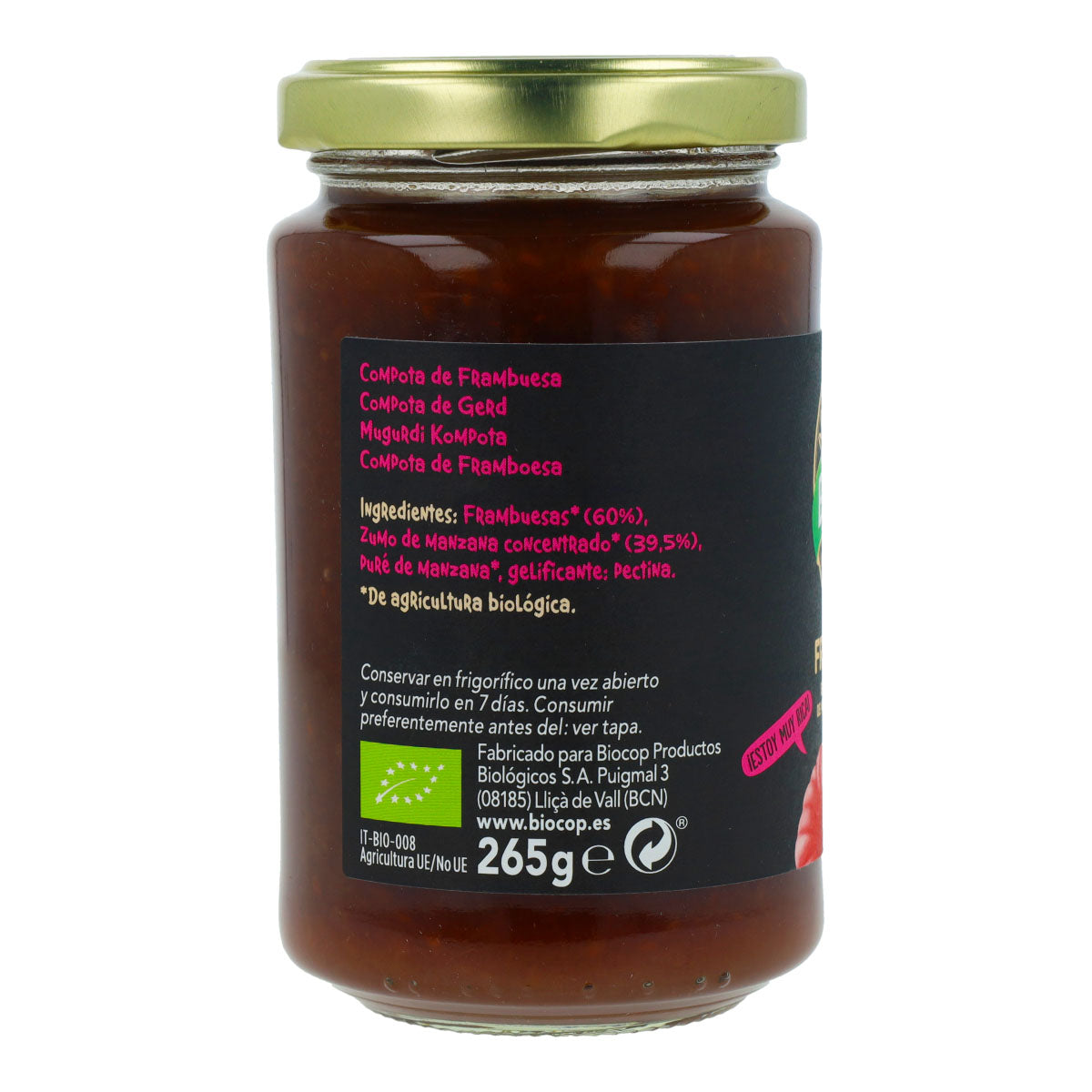 Compote de framboises Biocop 280 g