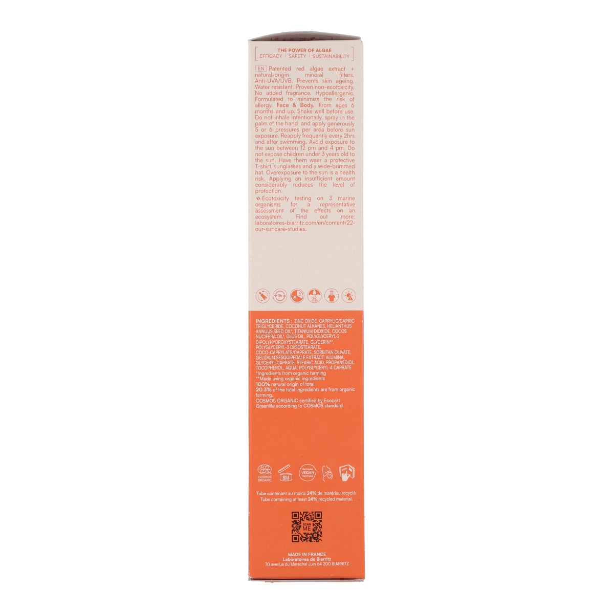 Zonnebrandspray voor gezicht en lichaam spf 50+ Biarritz 150 ml