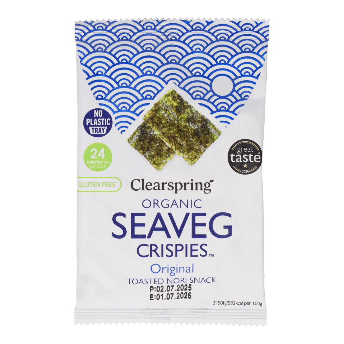 Snack aux algues nori grillées bio Clearspring 4 g