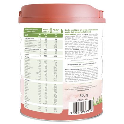 Pack 2x Leche de Cabra BIO Caprea 1 Babybio 800 g