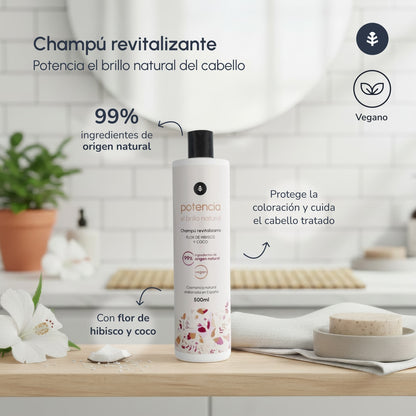 Champú potenciador de brillo Flor de Hibisco y Coco Planeta Huerto 500 ml