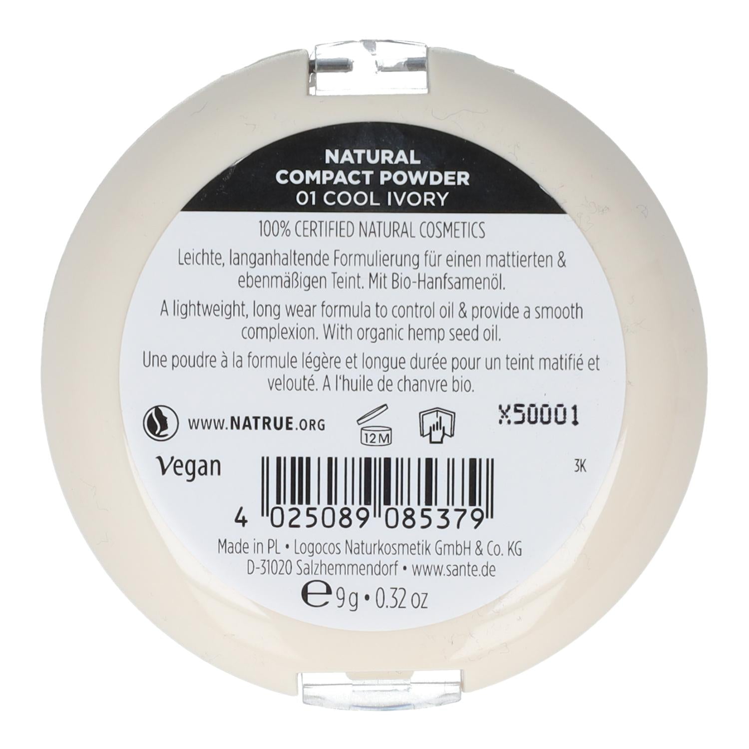 Maquillaje Compacto 01 Cool Ivory Sante 9 g