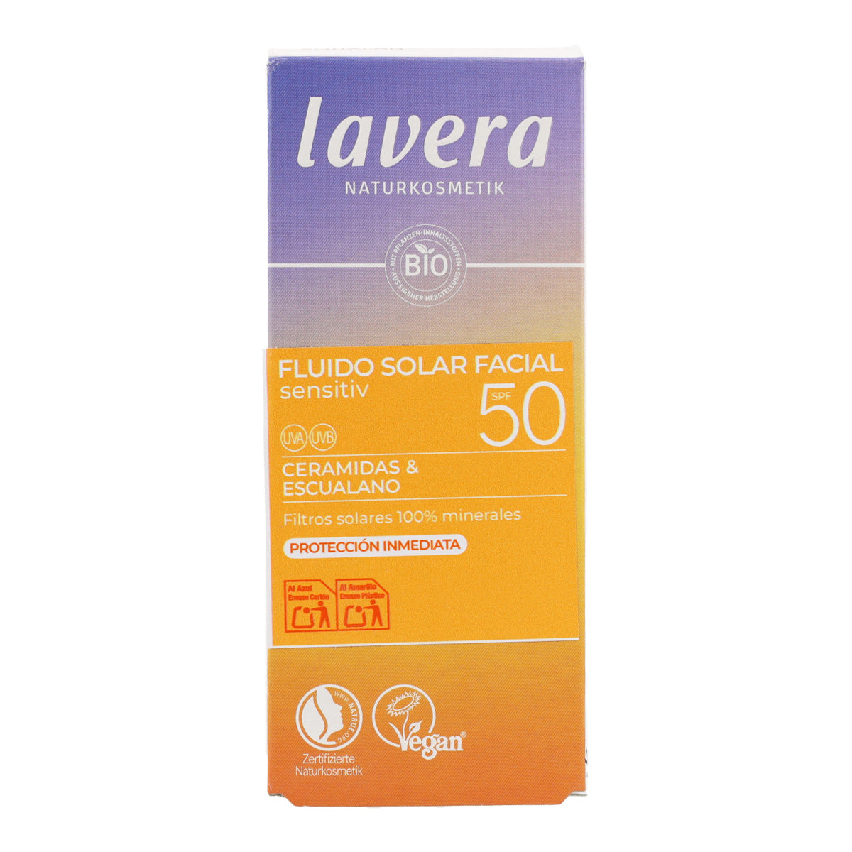 Fluide solaire visage SPF50 Lavera 40 ml