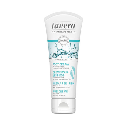 Crema de pies basis sensitive con aceite de macadamia y arcilla Lavera 75 ml
