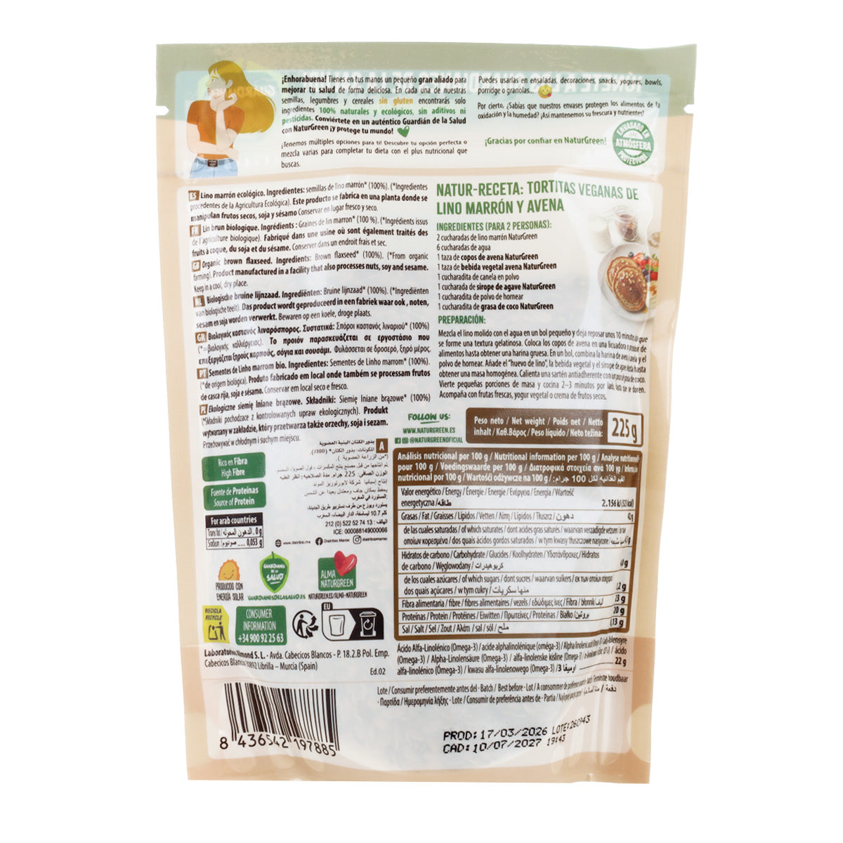 Lin brun bio NaturGreen 225 g