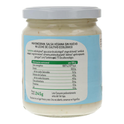 Mayonegran Mayonesa Sin Huevo Bio El Granero, 245 g