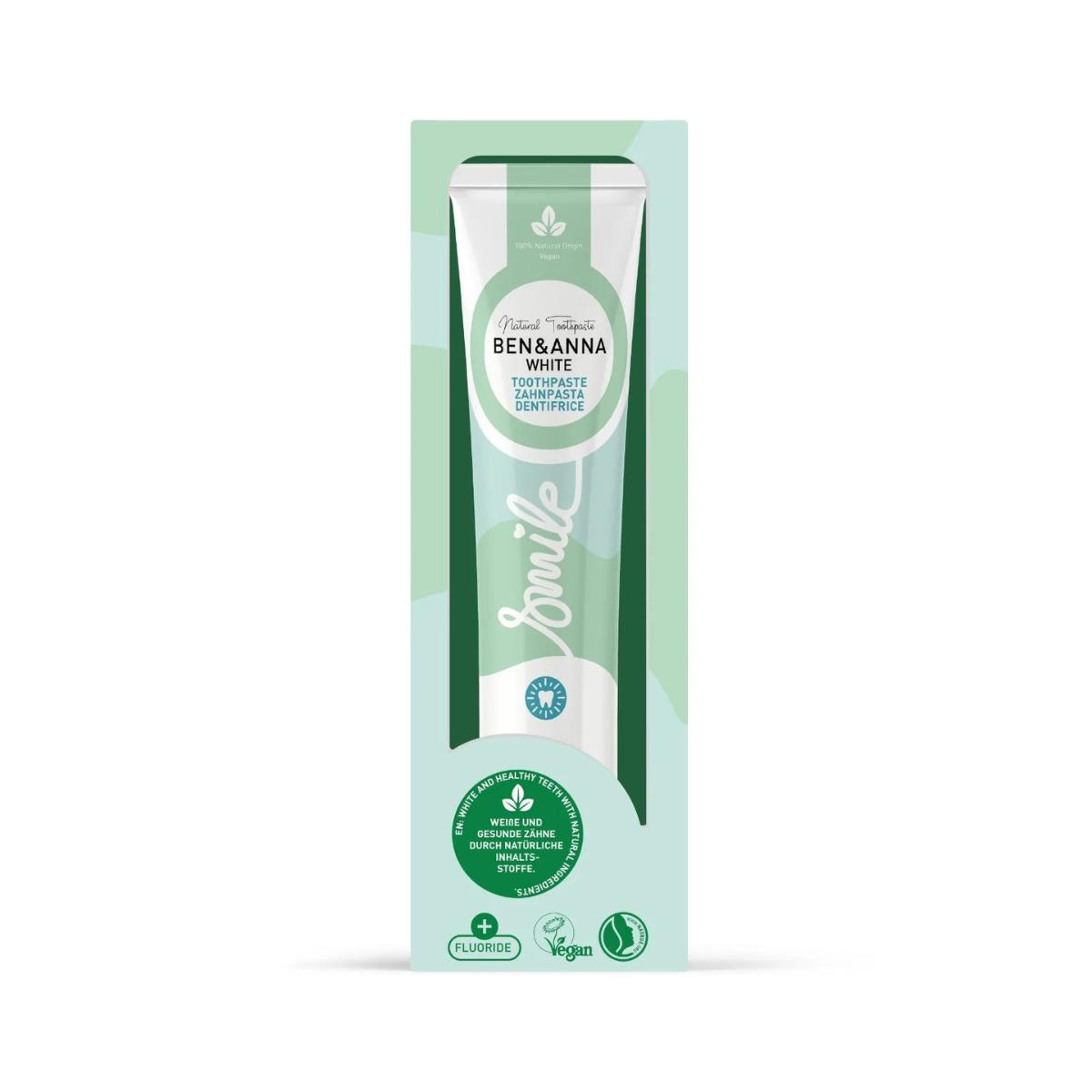 Dentífrico White con flúor Ben & Anna tubo 75 ml