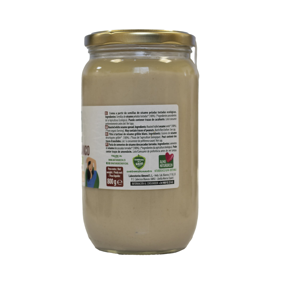 Crème de tahini blanc sans gluten Naturgreen 800 g
