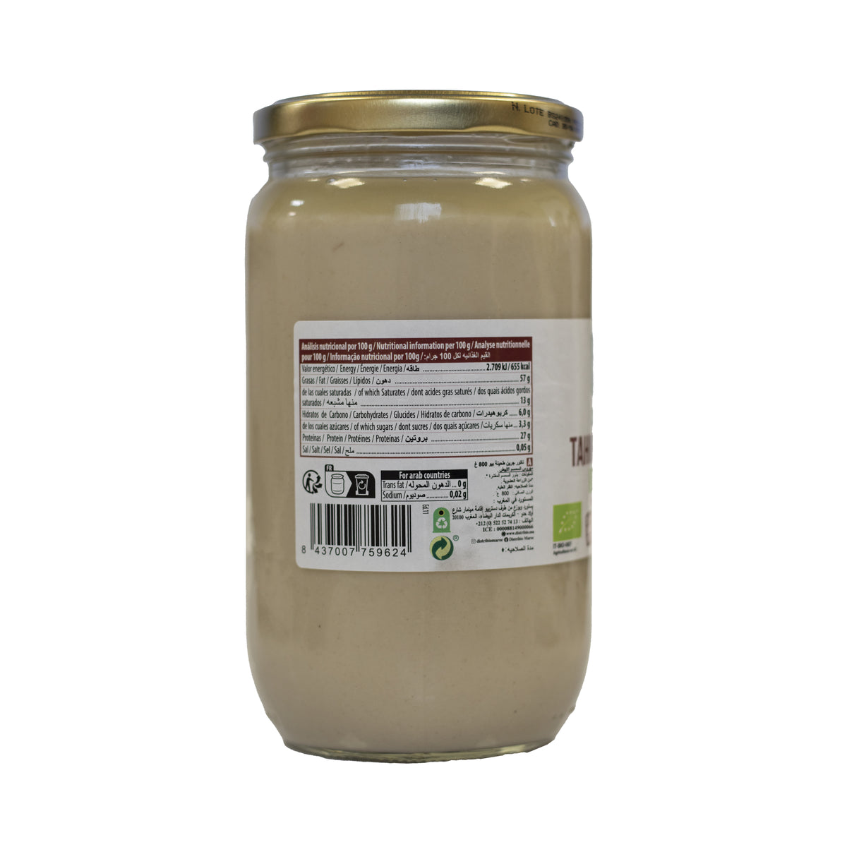 Crème de tahini blanc sans gluten Naturgreen 800 g