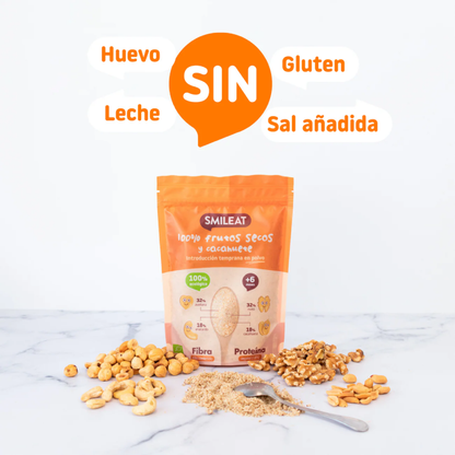 Mix Frutos Secos y Cacahuete en Polvo Bio Smileat 200g