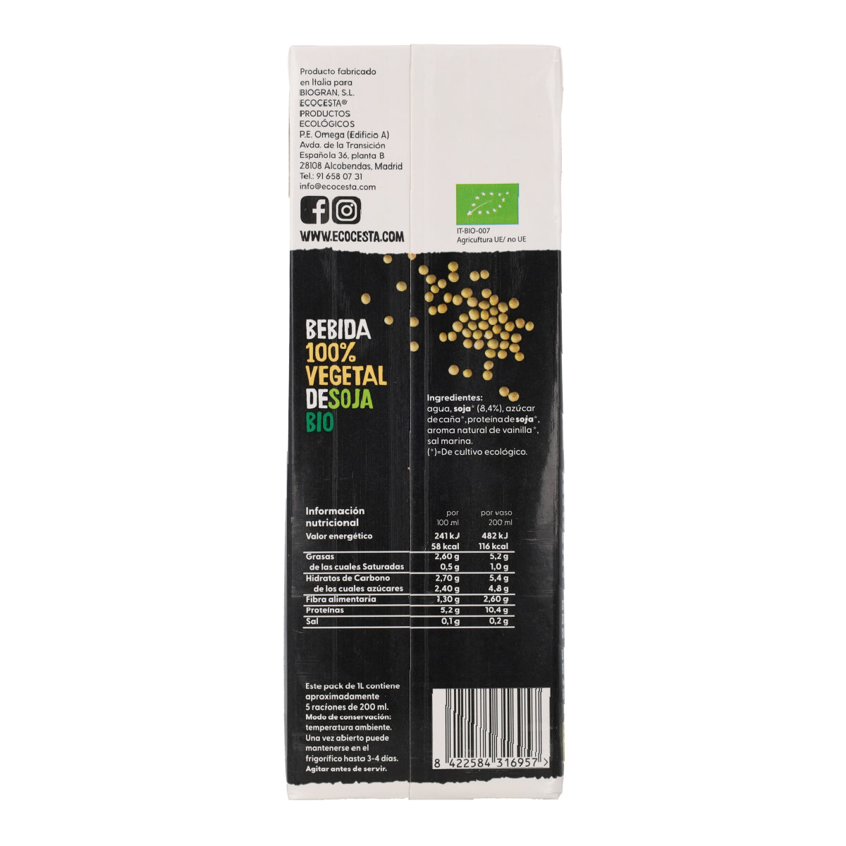 Plantaardige proteïnedrank Plus Bio Ecocesta 1 l