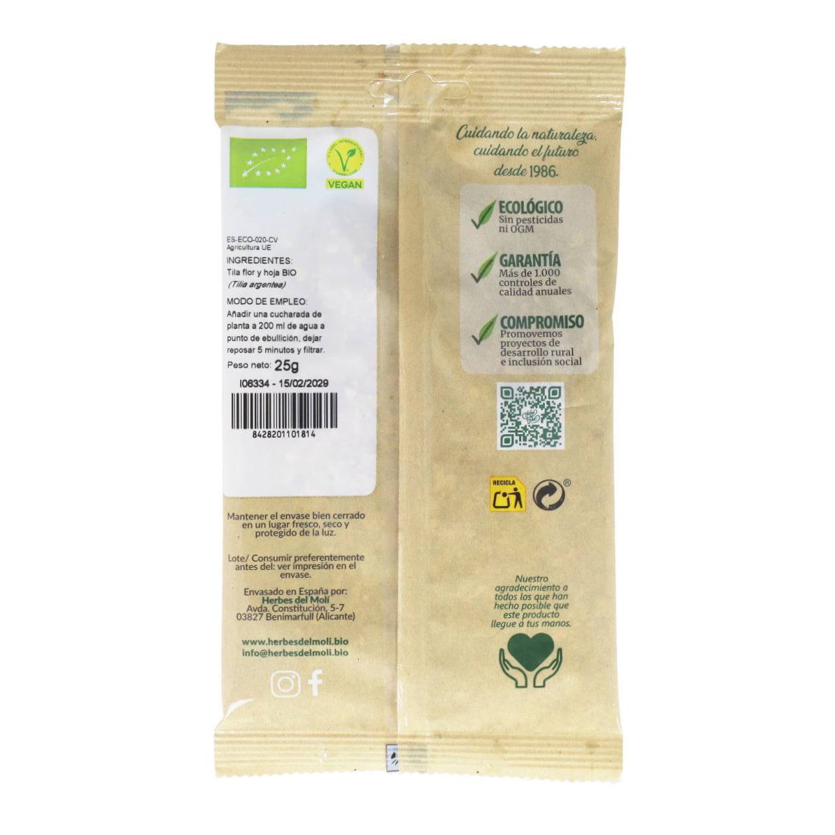Feuilles de tilleul Herbes del Molí, 25 g