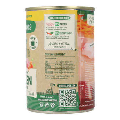 Boîte de poulet BARF pour chiens Wild Balance 400 g