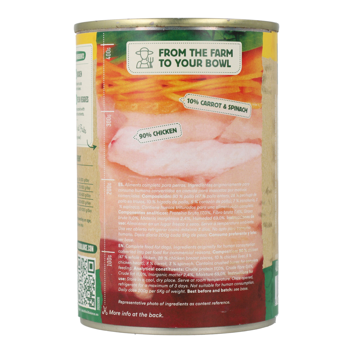 Boîte de poulet BARF pour chiens Wild Balance 400 g