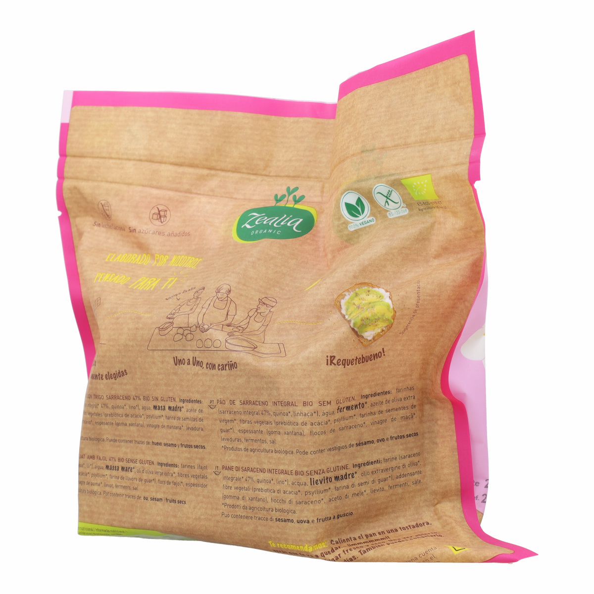 Biologisch glutenvrij volkoren boekweitbrood Zealia 330 g
