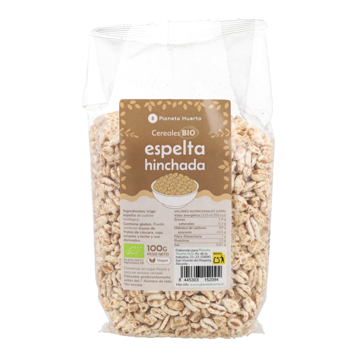 Spelt tarwe gepofte ECO Planeta Huerto 100 g