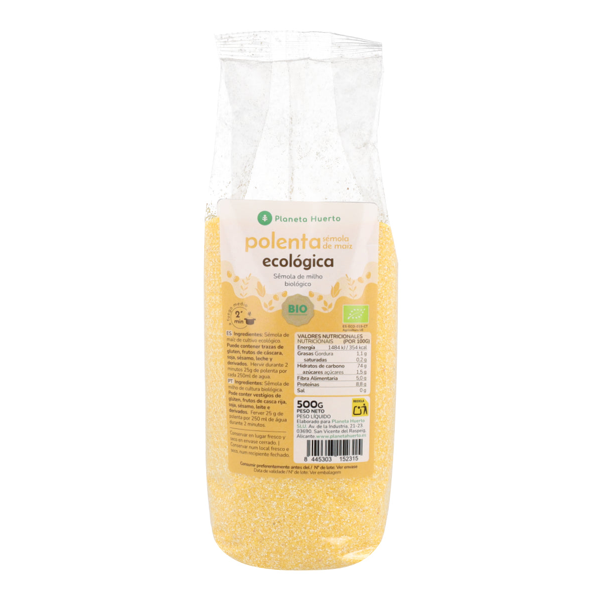 Instant polenta maïsgriesmeel ECO Planeta Huerto 500 g