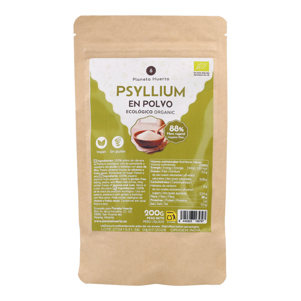 Poudre de psyllium Eco Planeta Huerto 200 g