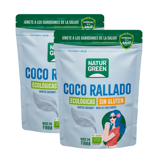 Lot de 2 paquets de noix de coco râpée bio Naturgreen 2 paquets de 125 g