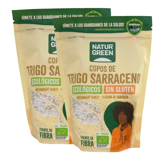 Packs de 2 paquets de flocons de sarrasin bio sans gluten Naturgreen 2 paquets de 250 g